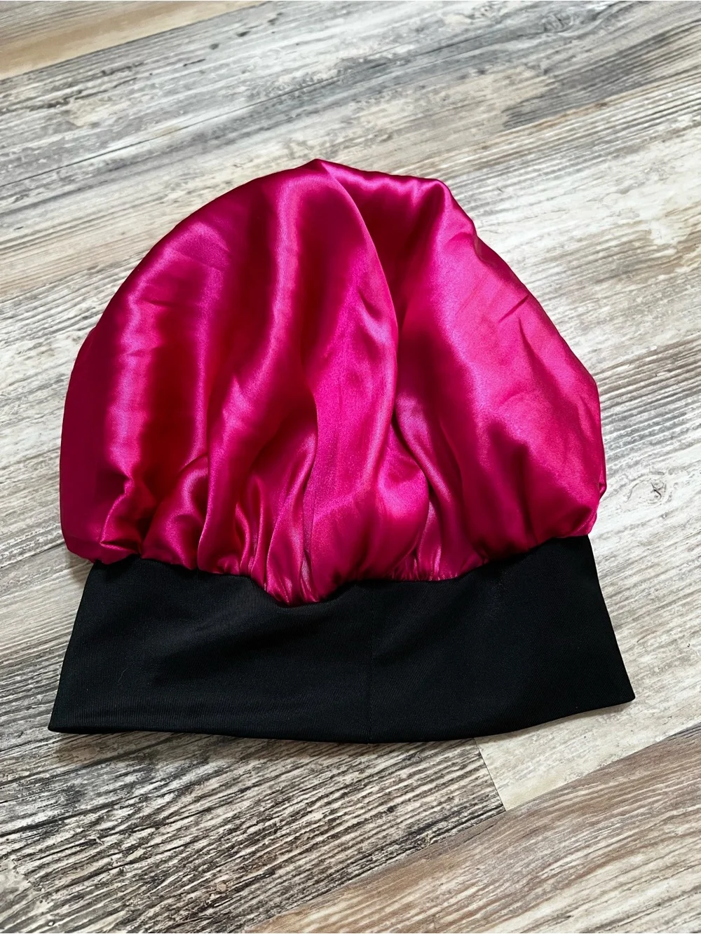 REVOLVE Hot Pink Satin Bonnet with Black Trim